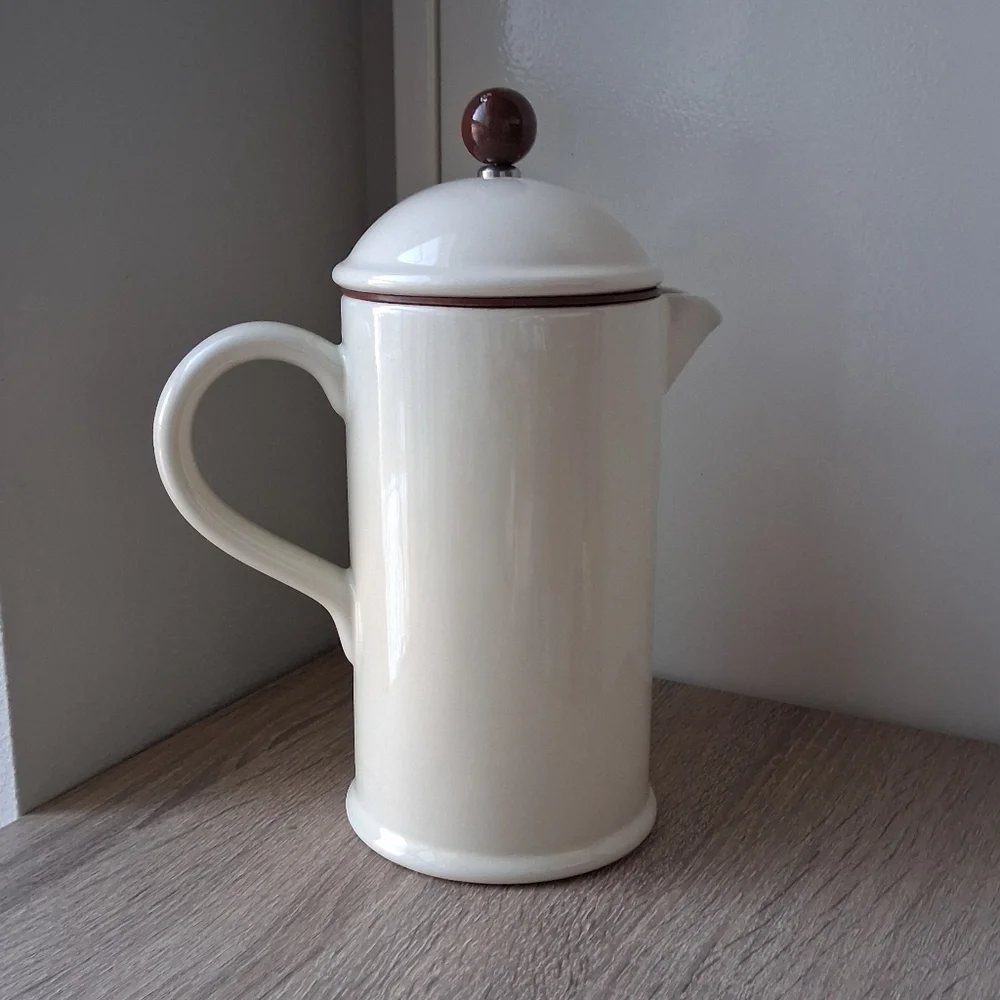 🌷 Crate & Barrel La Chocolatèrie Ceramic / Stoneware Hot Chocolate French Press
